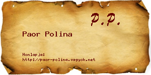 Paor Polina névjegykártya